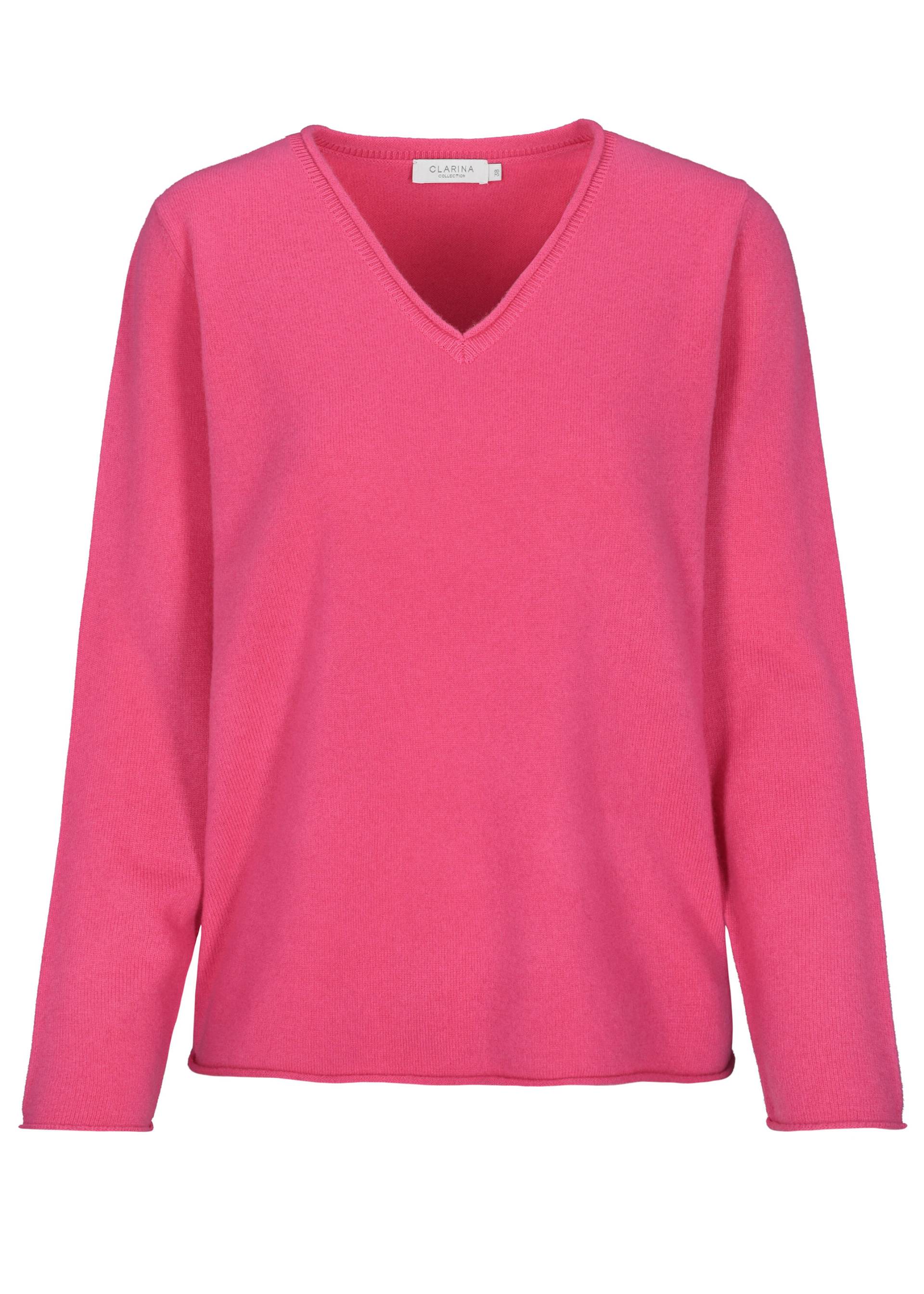 CLARINA - V-Pullover, 1/1 Arm, uni pink - Gr. - 36 von CLARINA