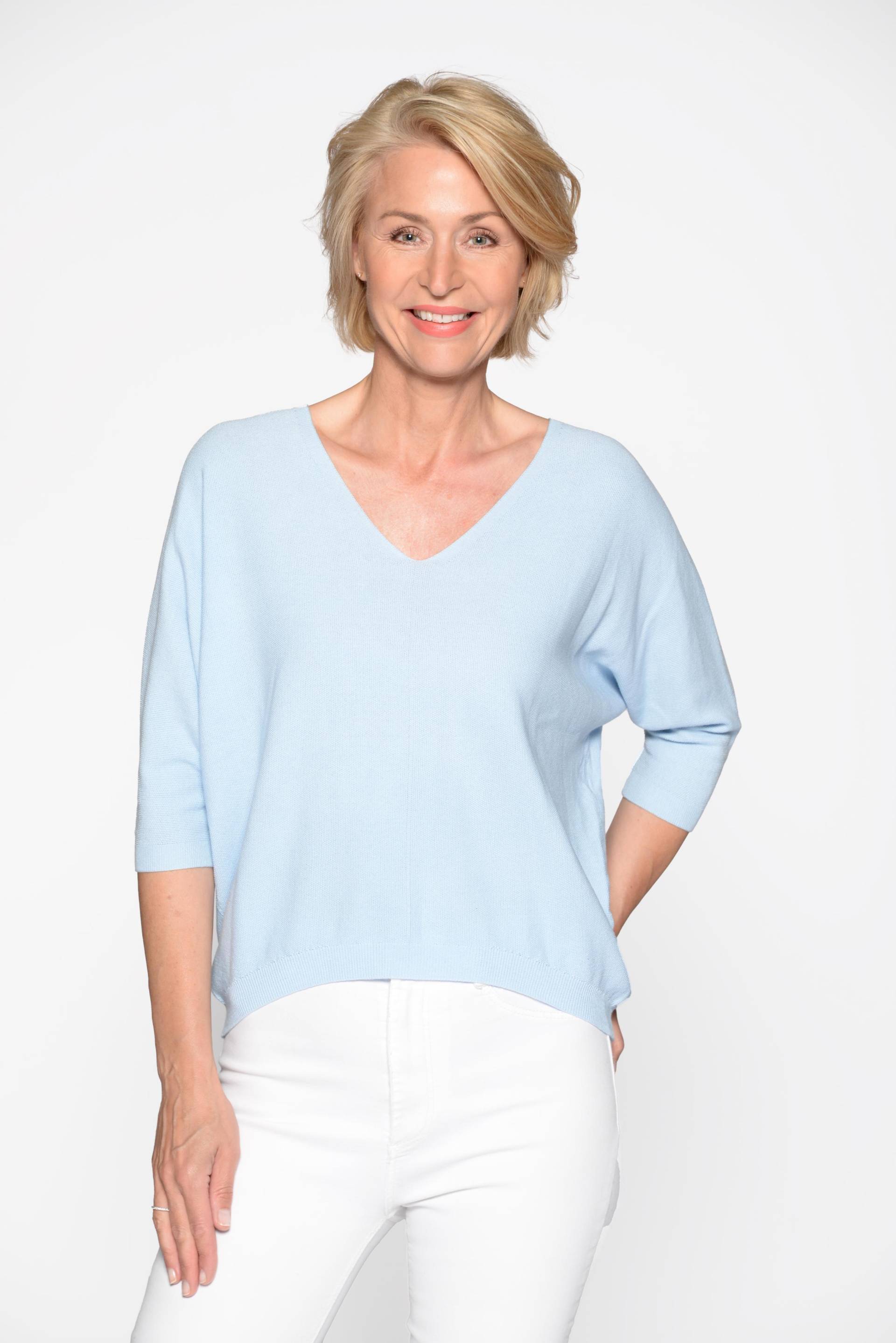 CLARINA - V-Pullover, uni bleu - Gr. - 38 von CLARINA