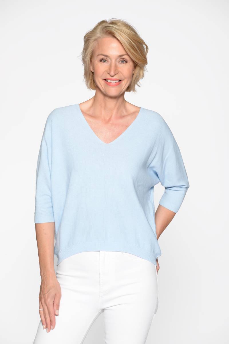 CLARINA - V-Pullover, uni bleu - Gr. - 38 von CLARINA
