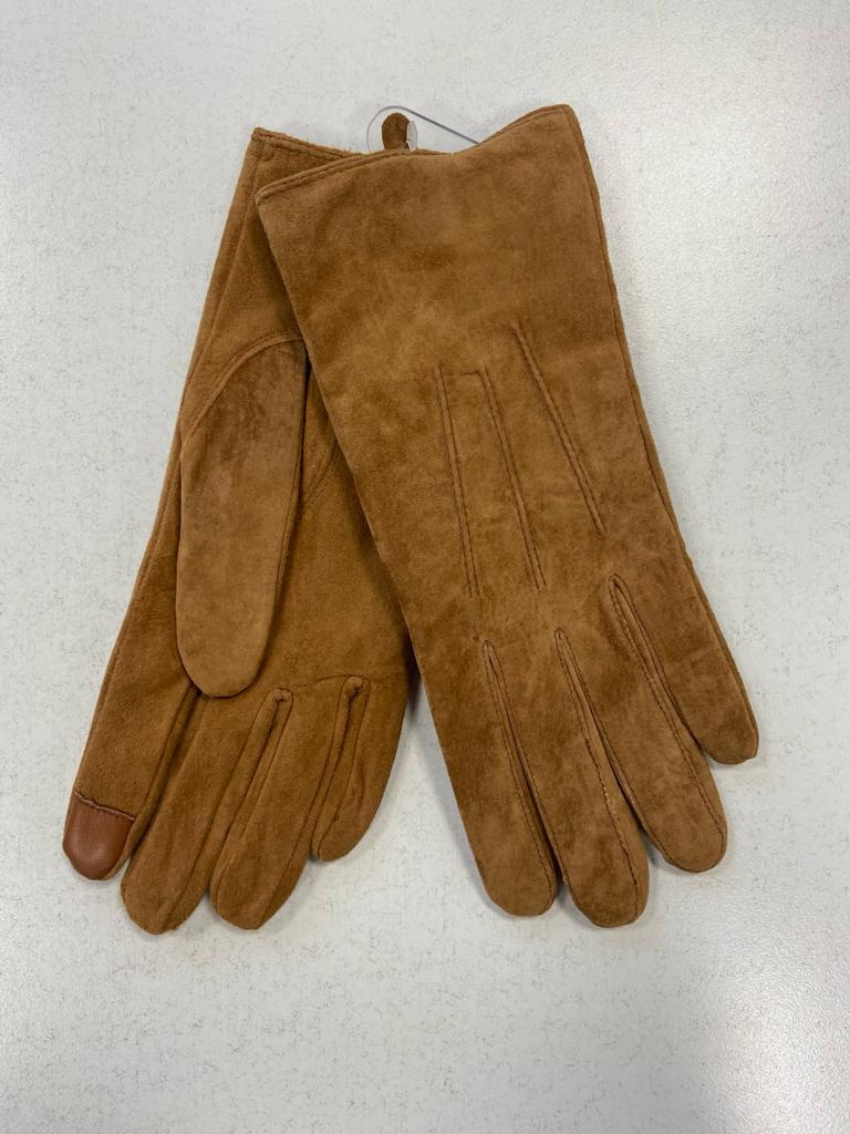 CLARINA - Velours-Lederhandschuhe cognac - Gr. - 7 von CLARINA