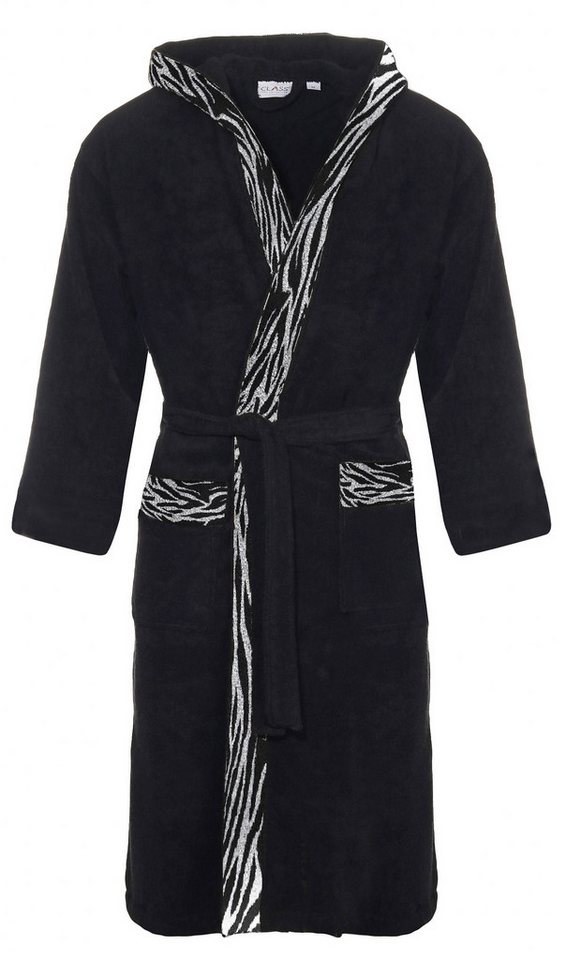 CLASS HOME COLLECTION Unisex-Bademantel Damen Herren Bademantel Morgenmantel Sauna Baumwolle Leopard Zebra, klassisch, 100% Baumwolle, Kapuze von CLASS HOME COLLECTION
