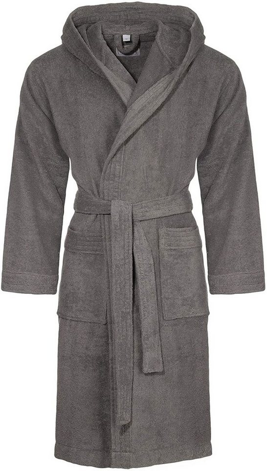 CLASS HOME COLLECTION Unisex-Bademantel Unisex Bademantel aus 100% Baumwolle mit Kapuze und Gürtel, klassisch, 100% Baumwolle, Kapuze, Gürtel, Mit Kapuze, zwei aufgesetzten Taschen und Bindegürtel von CLASS HOME COLLECTION