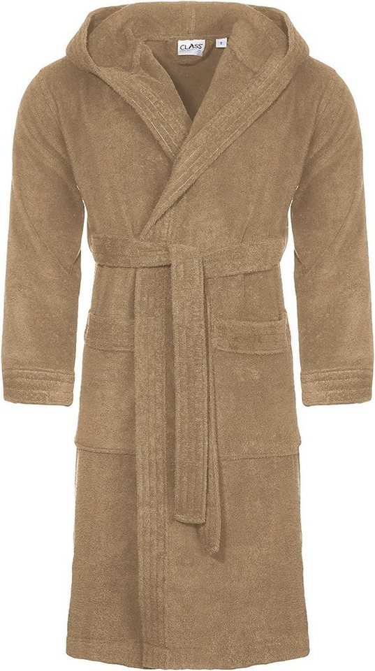 CLASS HOME COLLECTION Unisex-Bademantel Unisex Bademantel aus 100% Baumwolle mit Kapuze und Gürtel, klassisch, 100% Baumwolle, Kapuze, Gürtel, Mit Kapuze, zwei aufgesetzten Taschen und Bindegürtel von CLASS HOME COLLECTION