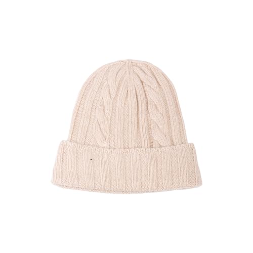 CLASSE77 - Mütze aus Wolle mit Zopfmuster - Mütze aus handgefertigtem Strickmaterial - Made in Italy, Nude, One size von CLASSE77