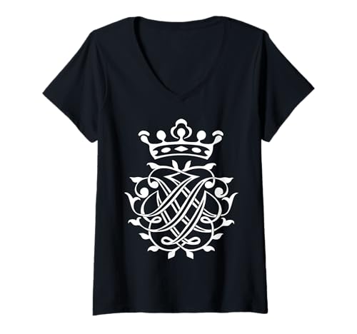 Damen Johann Sebastian BACH - SIEGEL VON BACH T-Shirt mit V-Ausschnitt Damen Johann Sebastian BACH - SIEGEL VON BACH T-Shirt mit V-Ausschnitt von CLASSIC HEROES