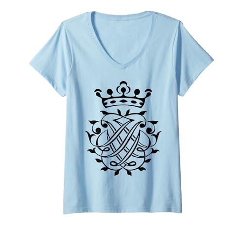 Damen Johann Sebastian BACH - SIEGEL VON BACH T-Shirt mit V-Ausschnitt Damen Johann Sebastian BACH - SIEGEL VON BACH T-Shirt mit V-Ausschnitt von CLASSIC HEROES