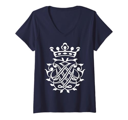 Damen Johann Sebastian BACH - SIEGEL VON BACH T-Shirt mit V-Ausschnitt Damen Johann Sebastian BACH - SIEGEL VON BACH T-Shirt mit V-Ausschnitt von CLASSIC HEROES