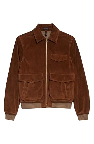 Wildleder A-2 Bomberjacke The Jackal 2024 The Day Of Eddie Brown Redmayne Lederjacke, Braun, XL von CLASSIC LEATHER