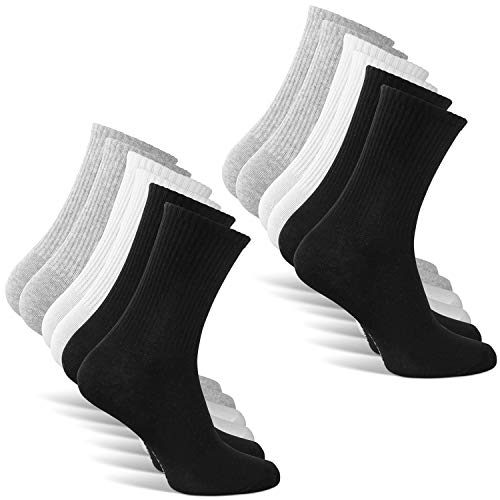 Classics Herren & Damen Hohe Tennissocken (6x Paar) Ideale Sportsocken & Arbeitssocken, Performance Laufsocken 6P, Beste Qualität gleich Lange Haltbarkeit (2x Weiß + 2x Schwarz + 2x Grau, 35-38) von CLASSICS EST. 2019 Designed in Hamburg