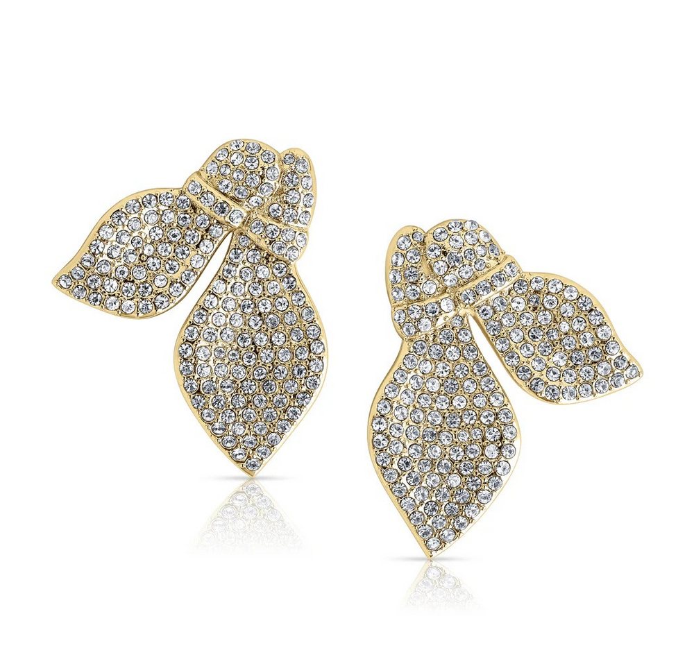 CLASSYANDFABULOUS Jewelry Ohrring-Set Crystal Leaf Oversize Earrings – Gold von CLASSYANDFABULOUS Jewelry
