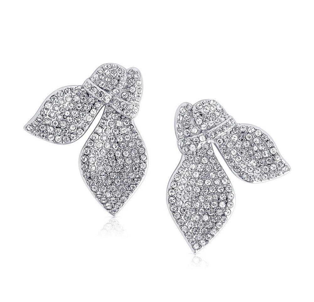 CLASSYANDFABULOUS Jewelry Ohrring-Set Crystal Leaf Oversize Earrings – Silber von CLASSYANDFABULOUS Jewelry
