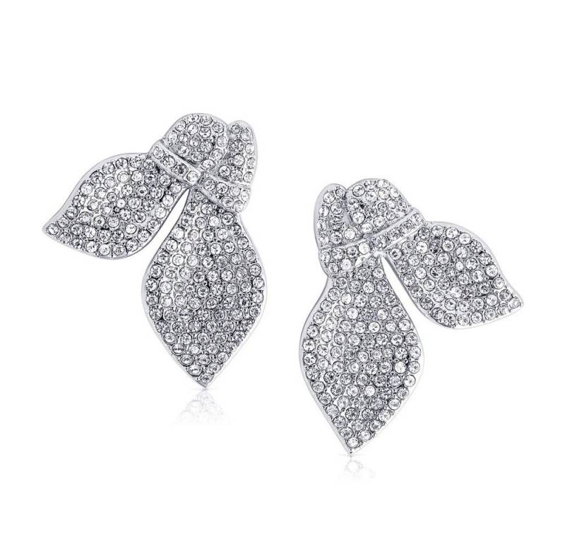 CLASSYANDFABULOUS Jewelry Ohrring-Set Crystal Leaf Oversize Earrings – Silber von CLASSYANDFABULOUS Jewelry