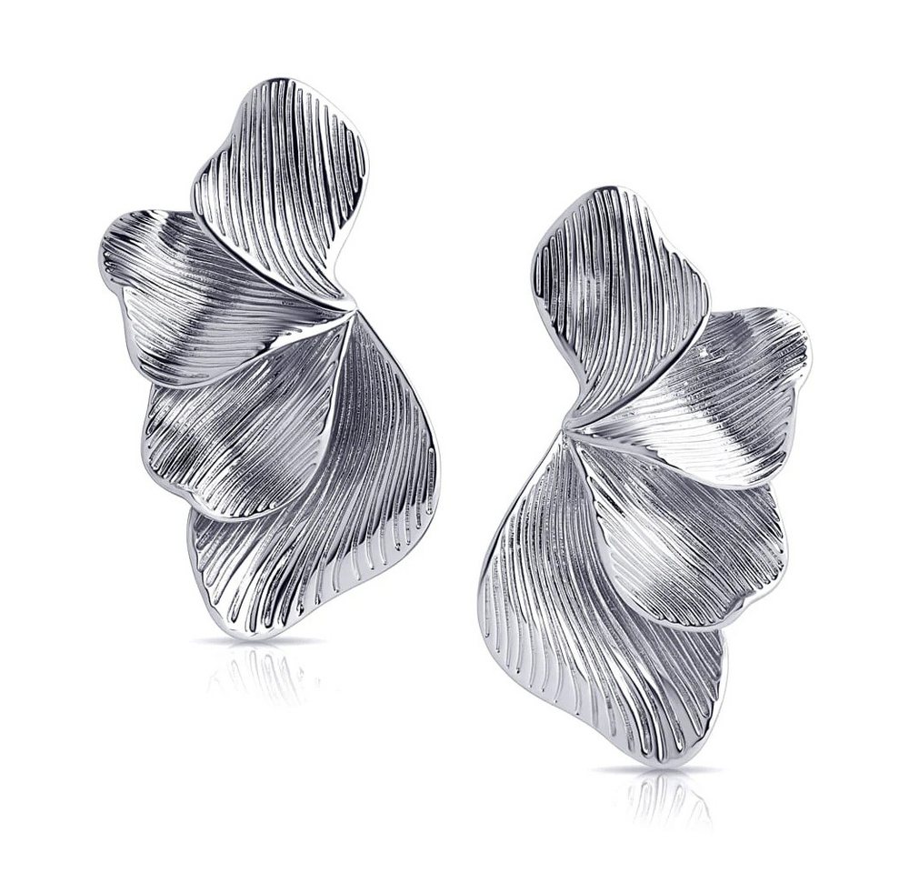 CLASSYANDFABULOUS Jewelry Ohrring-Set Oversize Ginkgo Leaf Earings - Silber von CLASSYANDFABULOUS Jewelry