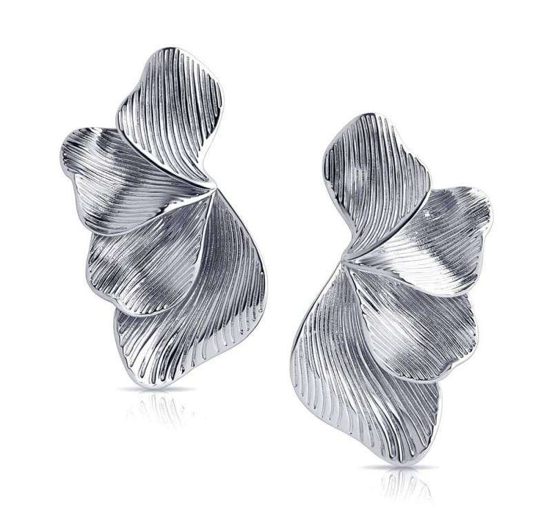 CLASSYANDFABULOUS Jewelry Ohrring-Set Oversize Ginkgo Leaf Earings - Silber von CLASSYANDFABULOUS Jewelry