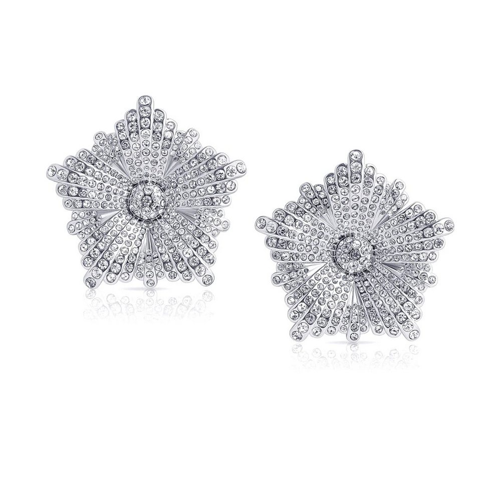 CLASSYANDFABULOUS Jewelry Ohrring-Set Peony Crystal Oversize Earrings - Silber von CLASSYANDFABULOUS Jewelry