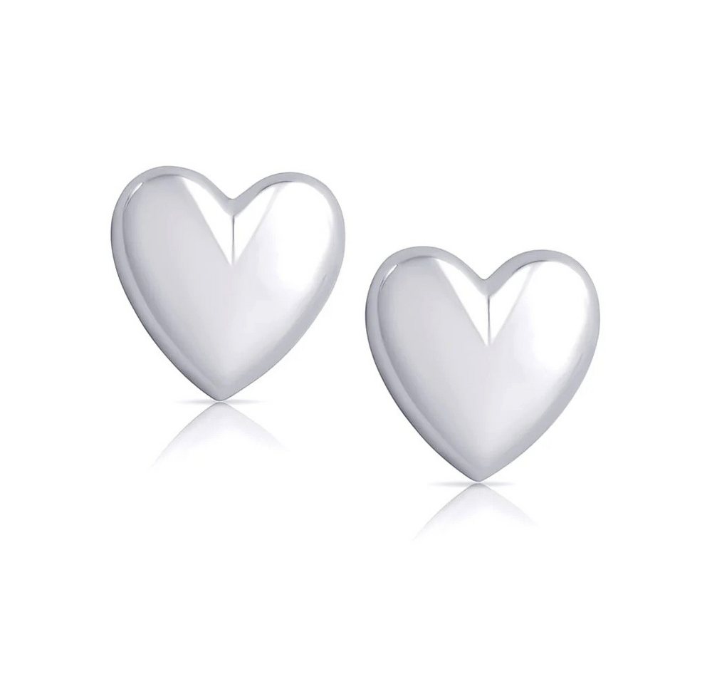 CLASSYANDFABULOUS Jewelry Ohrring-Set Puffy Heart Oversize Earrings - Silber von CLASSYANDFABULOUS Jewelry
