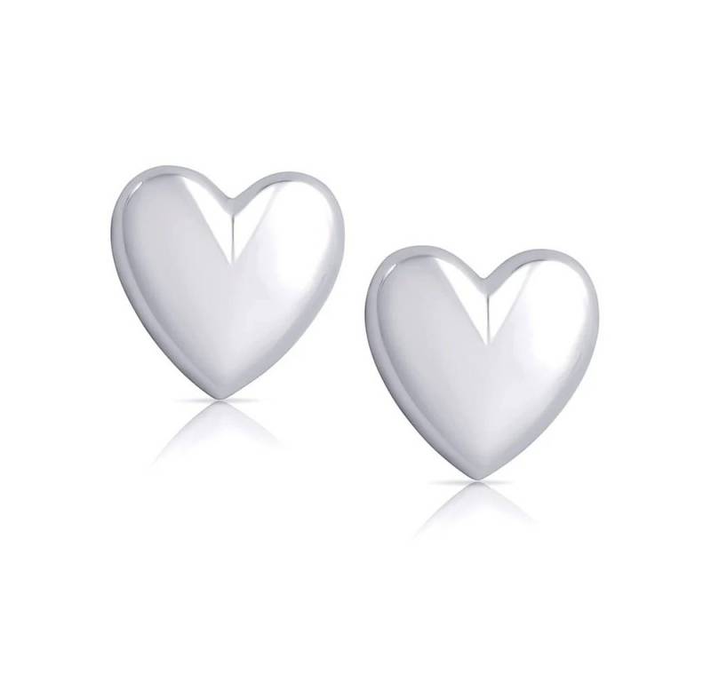 CLASSYANDFABULOUS Jewelry Ohrring-Set Puffy Heart Oversize Earrings - Silber von CLASSYANDFABULOUS Jewelry