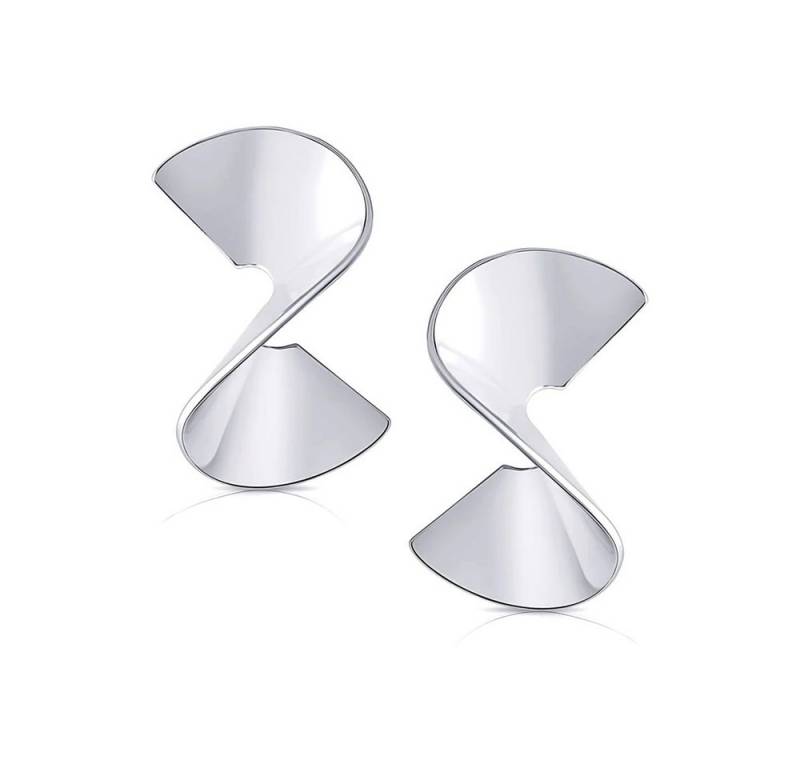 CLASSYANDFABULOUS Jewelry Ohrring-Set Sculptural L'oversize Twist Earrings - Silber von CLASSYANDFABULOUS Jewelry