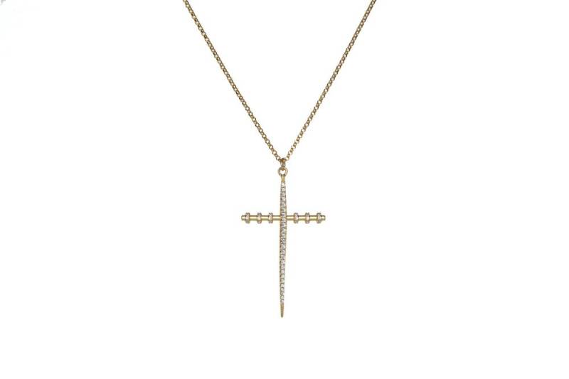 Alix - The Exclusive Gm Cross Hoops Chain Gold von CLASSYANDFBULOUS