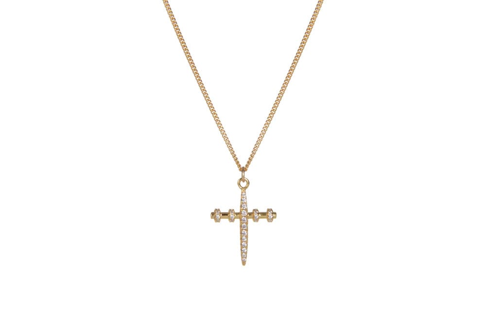 Alix - The Exclusive Pm Cross Hoops Chain Gold von CLASSYANDFBULOUS