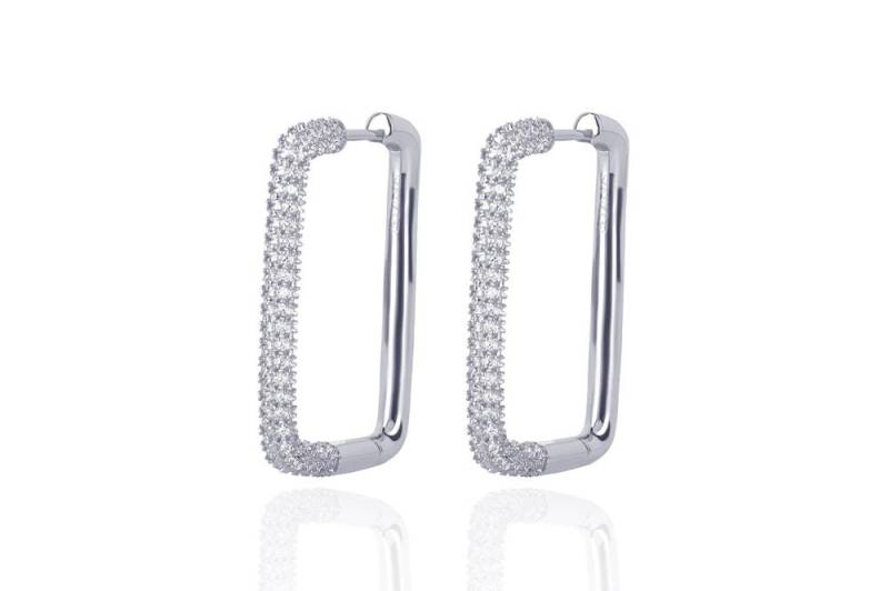 Celiné Full Pavé Gm Treasure Rectangle Hoops - Silber Celiné Full Pavé Gm Treasure Rectangle Hoops - Silber von CLASSYANDFBULOUS