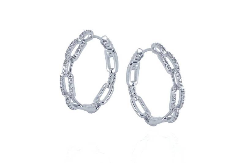Daya 2In1 - The Medium Chain Hoops- Silber von CLASSYANDFBULOUS