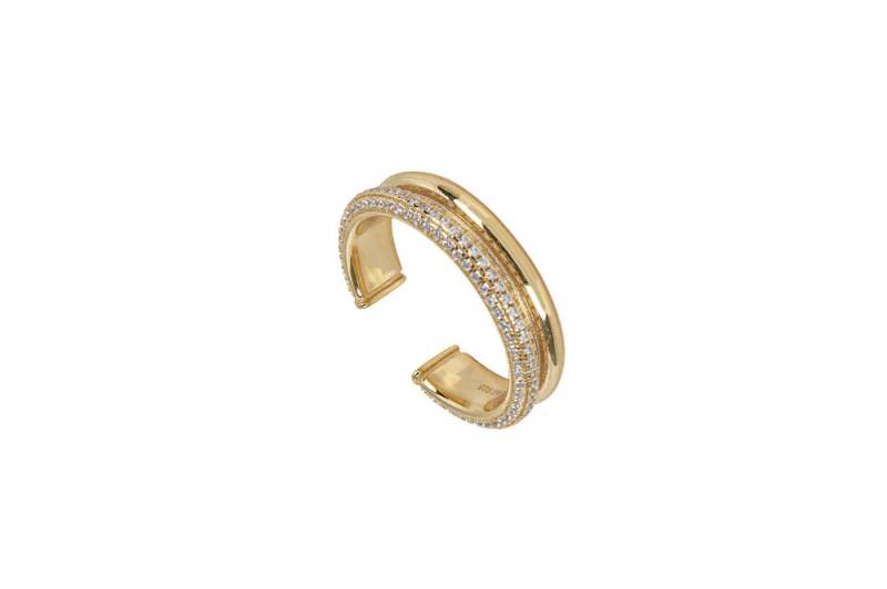Her - Half Pavé Ring Gold Her - Half Pavé Ring Gold von CLASSYANDFBULOUS