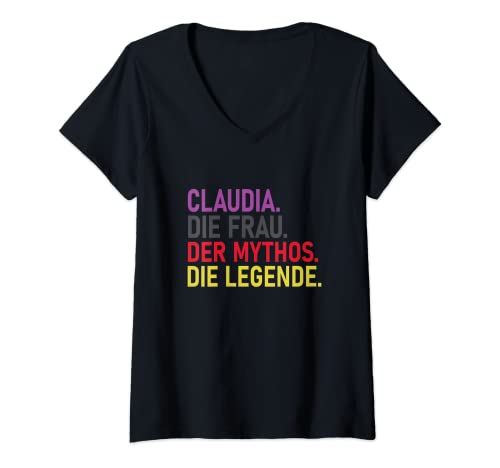 Damen CLAUDIA Name Deutscher Name Deutsche Flagge CLAUDIA T-Shirt mit V-Ausschnitt Damen CLAUDIA Name Deutscher Name Deutsche Flagge CLAUDIA T-Shirt mit V-Ausschnitt von CLAUDIA Name Outfit