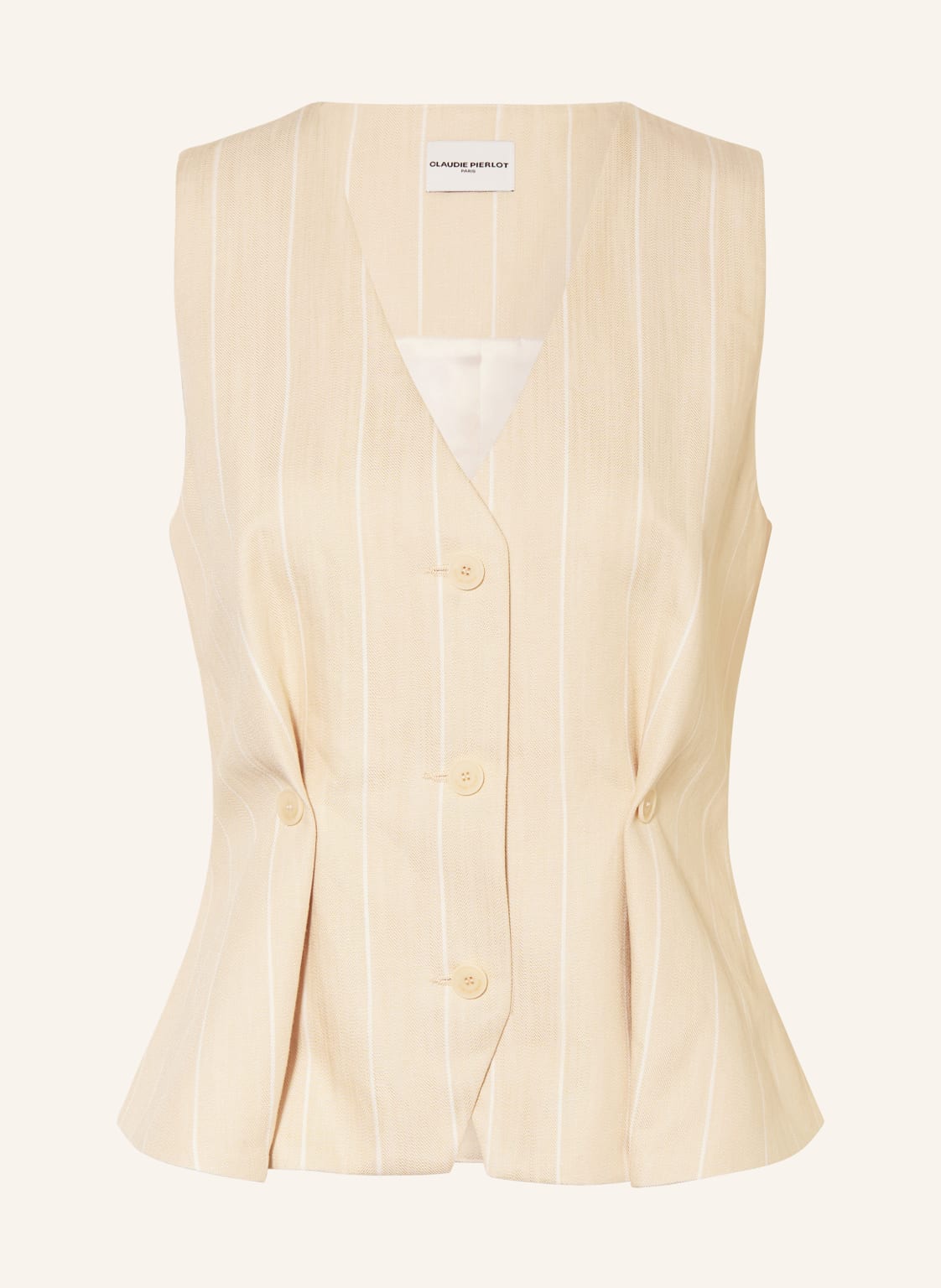 Claudie Pierlot Blazerweste Mit Leinen beige von CLAUDIE PIERLOT