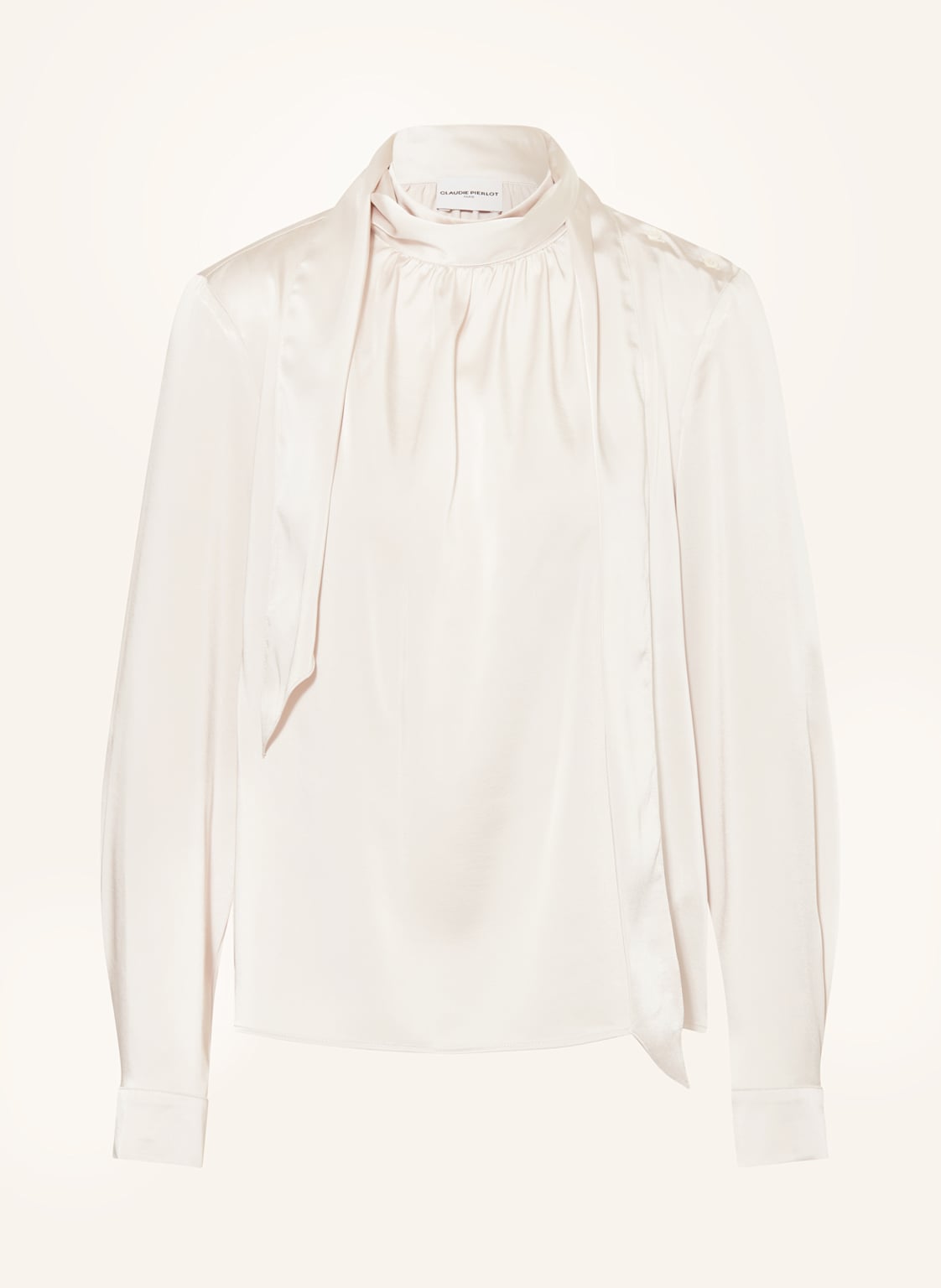 Claudie Pierlot Blusenshirt Aus Satin Mit Abnehmbarer Schluppe weiss von CLAUDIE PIERLOT