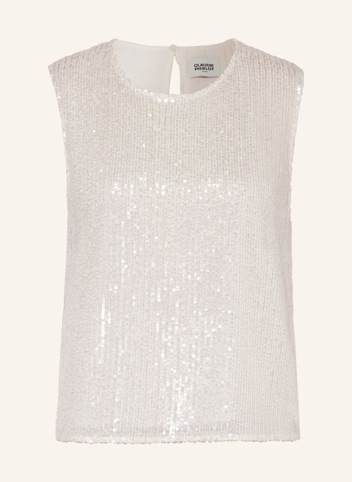 Claudie Pierlot Blusentop Beau Mit Cut-Outs Und Pailletten weiss von CLAUDIE PIERLOT