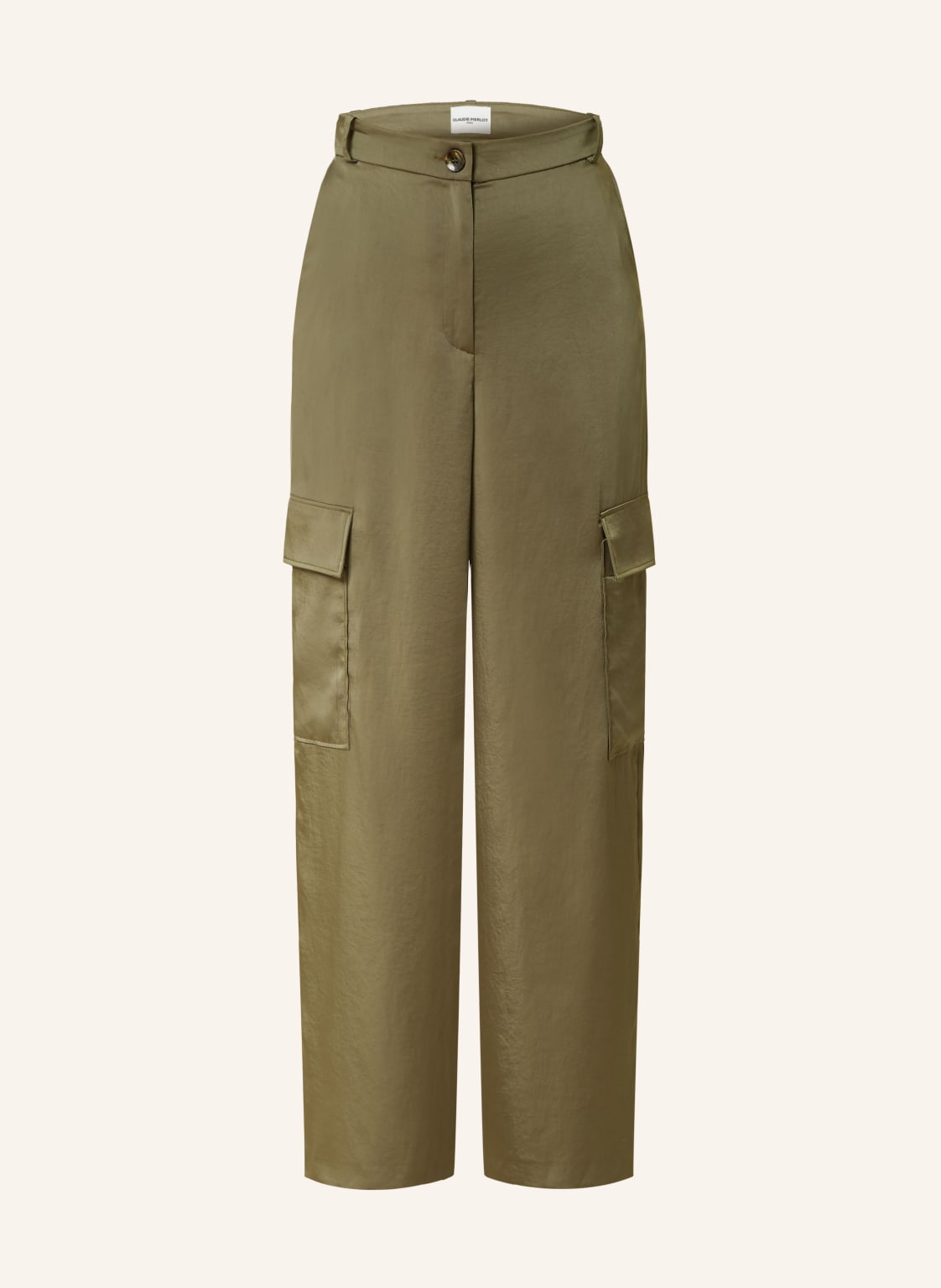 Claudie Pierlot Cargohose Aus Satin gruen von CLAUDIE PIERLOT