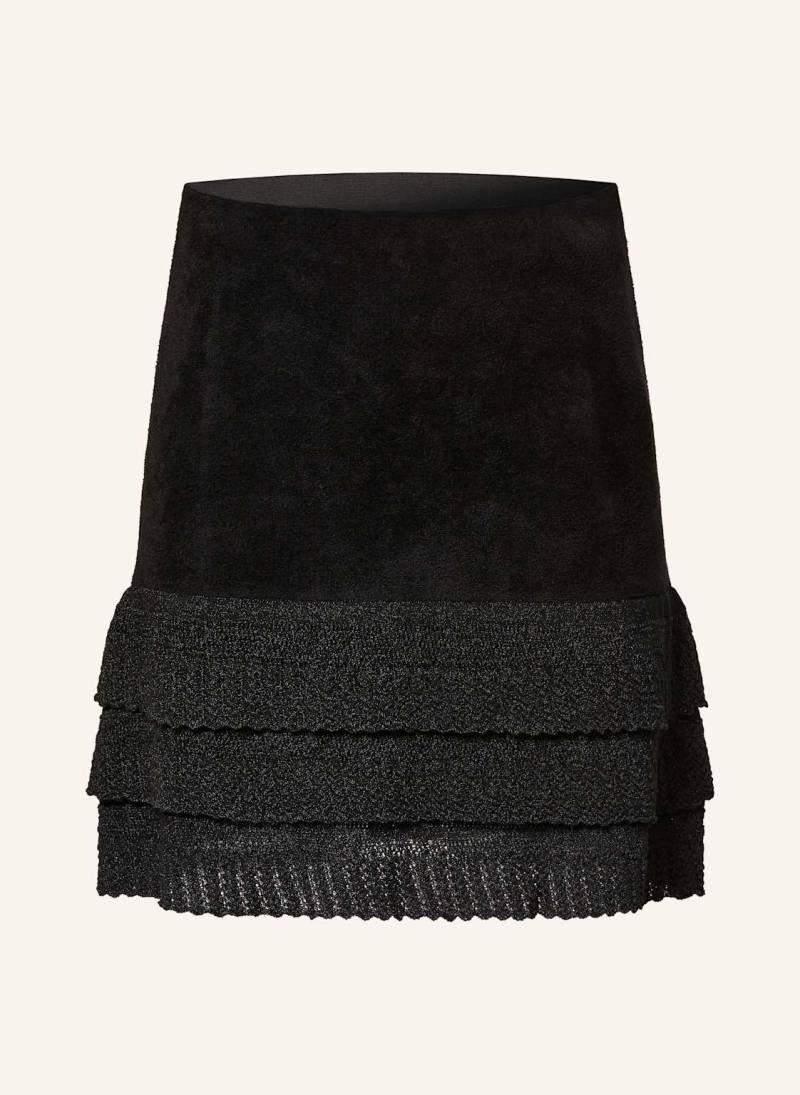 Claudie Pierlot Frottee-Rock Marcelina Mit Spitze schwarz von CLAUDIE PIERLOT