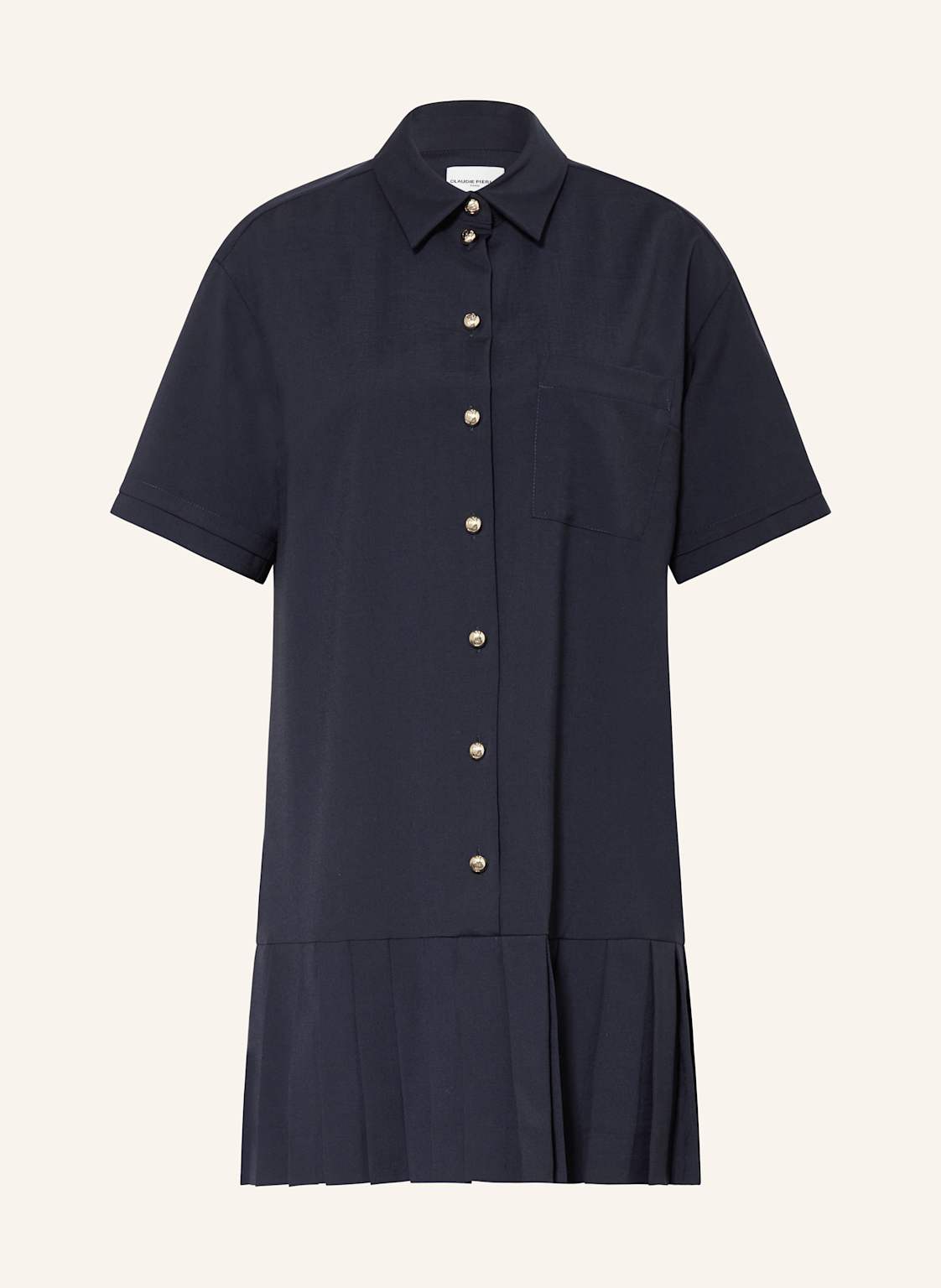 Claudie Pierlot Hemdblusenkleid Mit Plisees blau Claudie Pierlot Hemdblusenkleid Mit Plisees blau von CLAUDIE PIERLOT