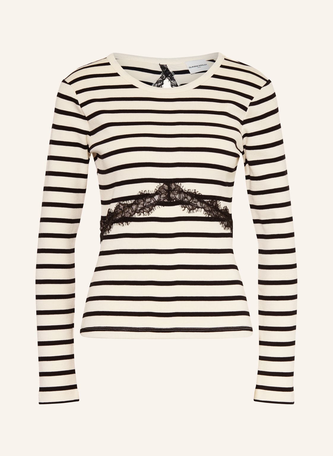 Claudie Pierlot Longsleeve Mit Spitze Und Cut-Out weiss von CLAUDIE PIERLOT