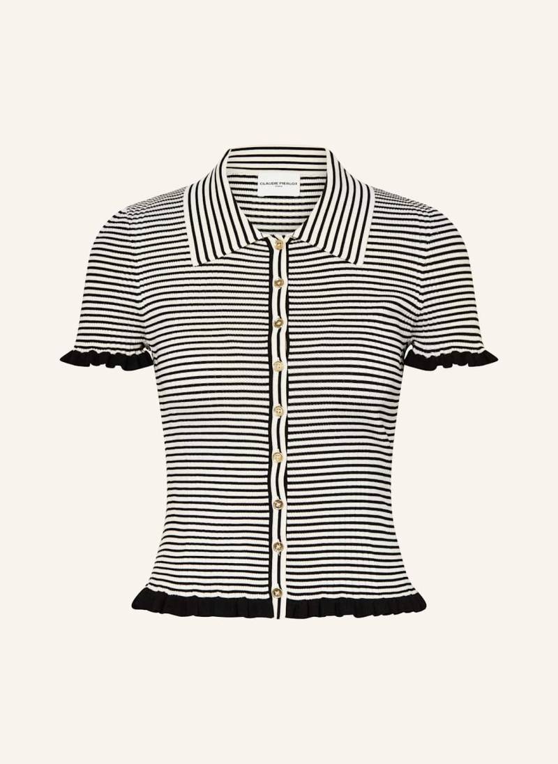 Claudie Pierlot Strickbluse Mit Rüschen weiss von CLAUDIE PIERLOT