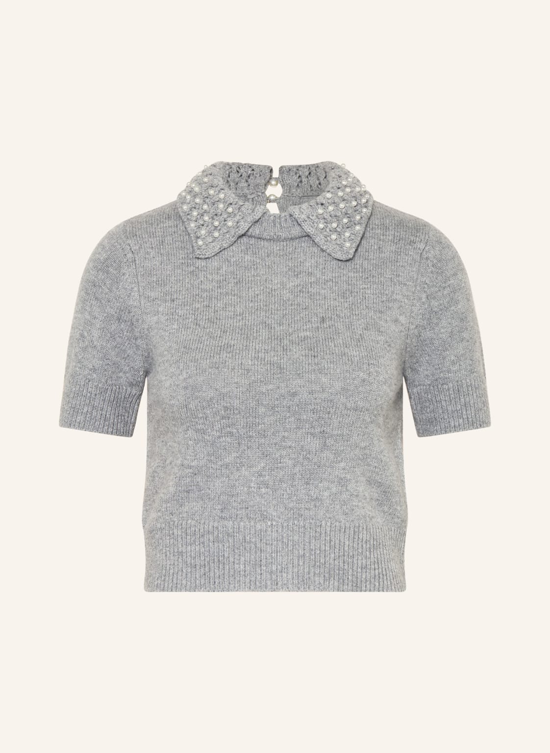 Claudie Pierlot Strickshirt Mit Schmuckperlen grau von CLAUDIE PIERLOT
