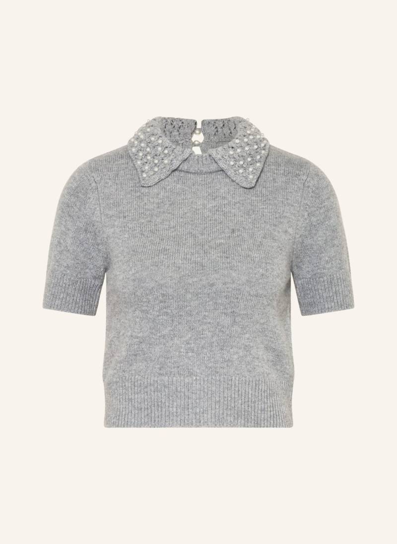 Claudie Pierlot Strickshirt Mit Schmuckperlen grau von CLAUDIE PIERLOT