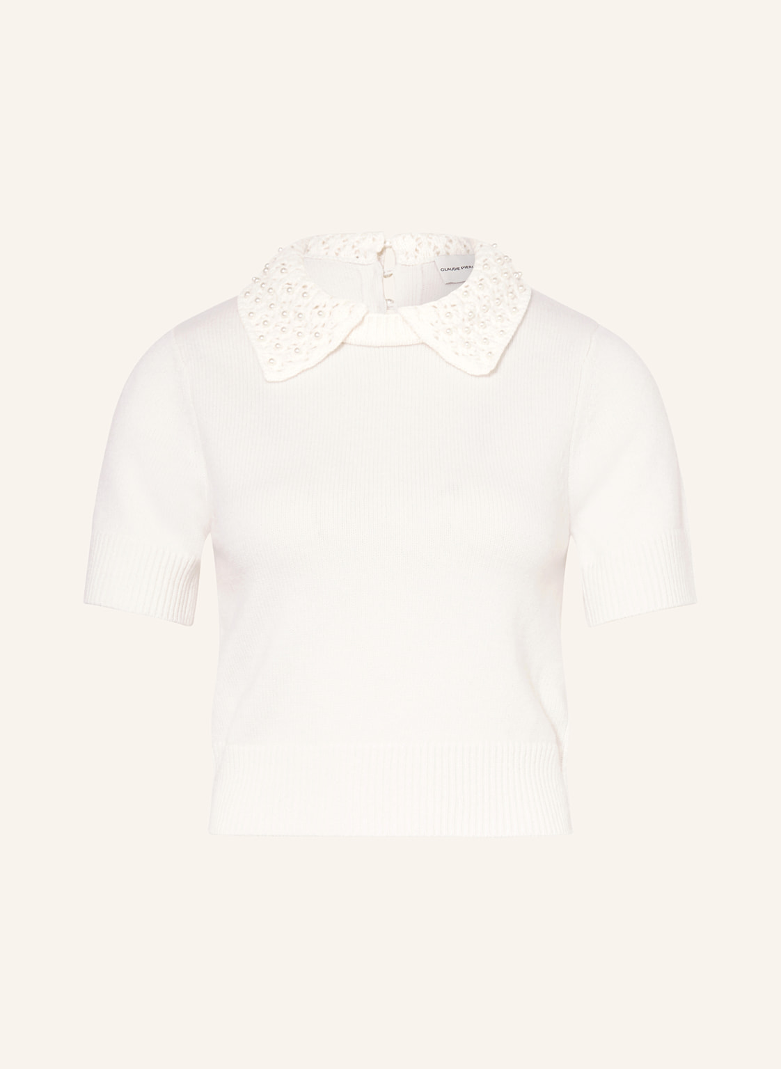 Claudie Pierlot Strickshirt Mit Schmuckperlen weiss von CLAUDIE PIERLOT