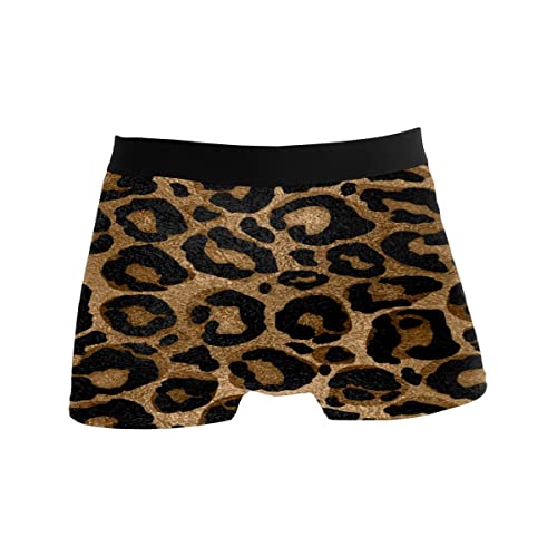 CLAYU Leopard Skin Herren Boxershorts Mann Support Unterwäsche Stretch Low Rise Boxer Brief Trunks, einfarbig, L von CLAYU