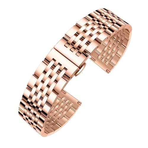 CLCLGOKKOH Men's Steel Watch Strap with Stainless Double-Press Folding Clasp and Flat arc Interface(B,14mm) von CLCLGOKKOH