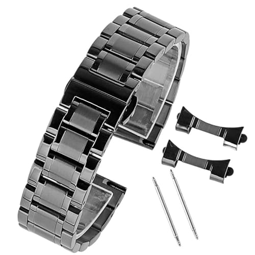 CLCLGOKKOH Stahlarmband for Damen und Herren, Stahlband, Doppeldruck-Faltschließe, Universal-Metallarmband(B,20mm) von CLCLGOKKOH