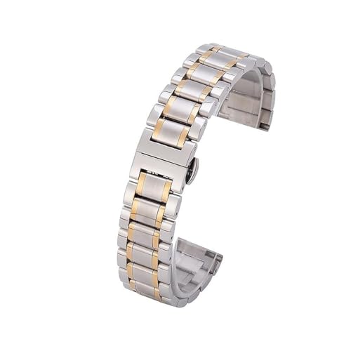 CLCLGOKKOH Uhrenarmband Aus Edelstahl, Fünf Perlen, Massiv, for Männer Und Frauen(D,22mm) von CLCLGOKKOH