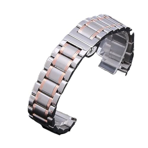 CLCLGOKKOH Unisex-Uhrenarmband Aus Edelstahl Mit Doppelfaltschließe Und Schnell Wechselbarem Universal-Metallband(F,20mm) von CLCLGOKKOH