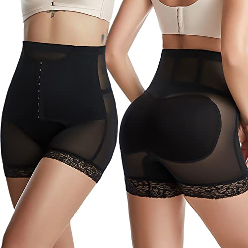 CLDURHGE Bauchweg Unterhose Damen Taillenformer Shapewear Spitze Miederhose Hohe Taille Figurformende Po Push Up Unterhose Waist Trainer Bauch Weg Unterhose -Schwarz -M von CLDURHGE