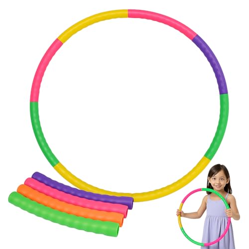 Hula-Hoop Reifen Kinder Fitness Reifen 10-teiliger Set 72cm Ø 125g leicht Abnehmbar Zuhause Spiel Sport Training Blau von CLDURHGE