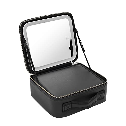 CLEADONG Reise-Make-up-Box, Professionelle Make up Tasche, Kosmetiktasche mit Spiegel und licht, Reisebox für Damen, Kosmetikspiegel von CLEADONG