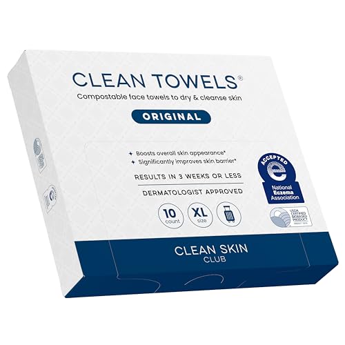 Clean Skin Club Clean Towels XL, 100% USDA biobasiert, klinisch getestetes Einweg-Gesichtshandtuch, Gesichtswaschlappen, Make-up-Entferner-Trockentücher, 3er-Reisepackung, 30 ct Clean Skin Club Clean Towels XL, 100% USDA biobasiert, klinisch getestetes Einweg-Gesichtshandtuch, Gesichtswaschlappen, Make-up-Entferner-Trockentücher, 3er-Reisepackung, 30 ct von CLEAN SKIN CLUB