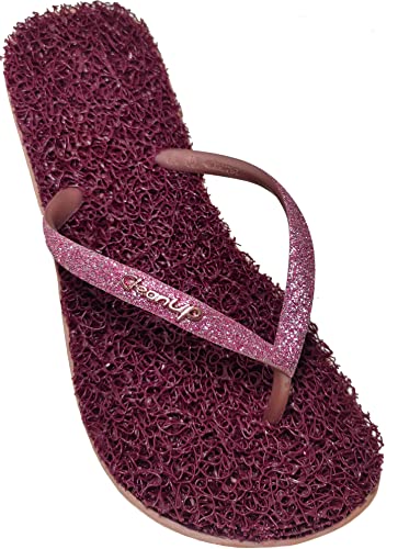 CLEANUP Flip Flops | Flat Shine Rose | Peeling, Massage und Entspannung | Bequeme und leichte Zehensandalen | 100% vegane, recycelbare Fasern |, Rosé, 5.5-6.5 von CLEANUP