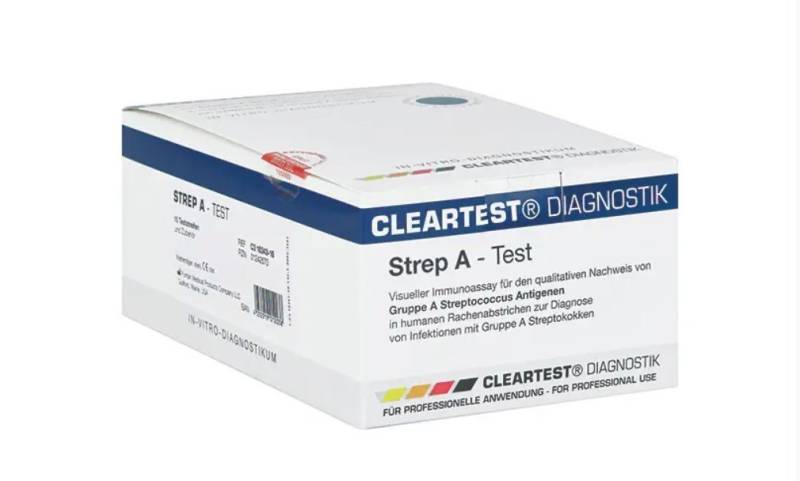 CLEARTEST Streptokokken-Schnelltest Strep A Teststreifen für den Rachenabstrich, Spar-Set, 10-tlg., Infektionsprävention, Schneller Nachweis von Infektionen von CLEARTEST